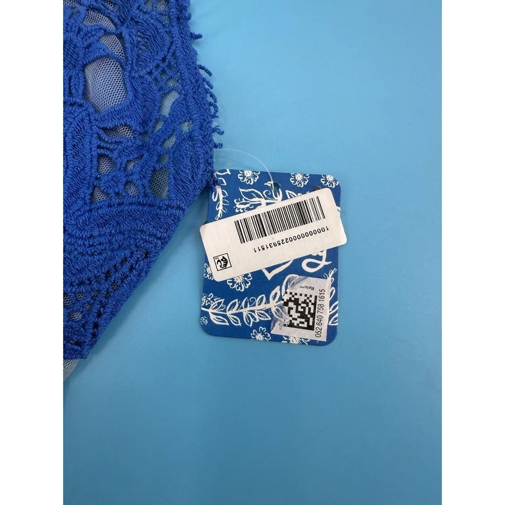 NWTFree People Intimately FP Adella Longline Lace Teal Blue‎ Bralette W's Sz XS
